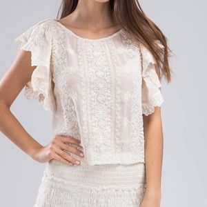 LoveShackFancy Celeste Top Cream